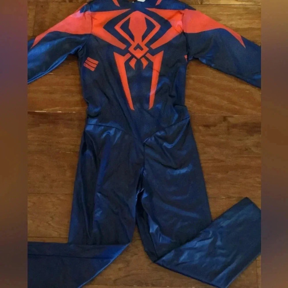 Black Spider Man Miles Morales Costume with premium Mask Kids Size 8 - Picture 5 of 8